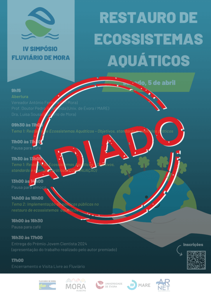 IV Simpósio Fluviário de Mora adiado II Simposio adiado cartaz