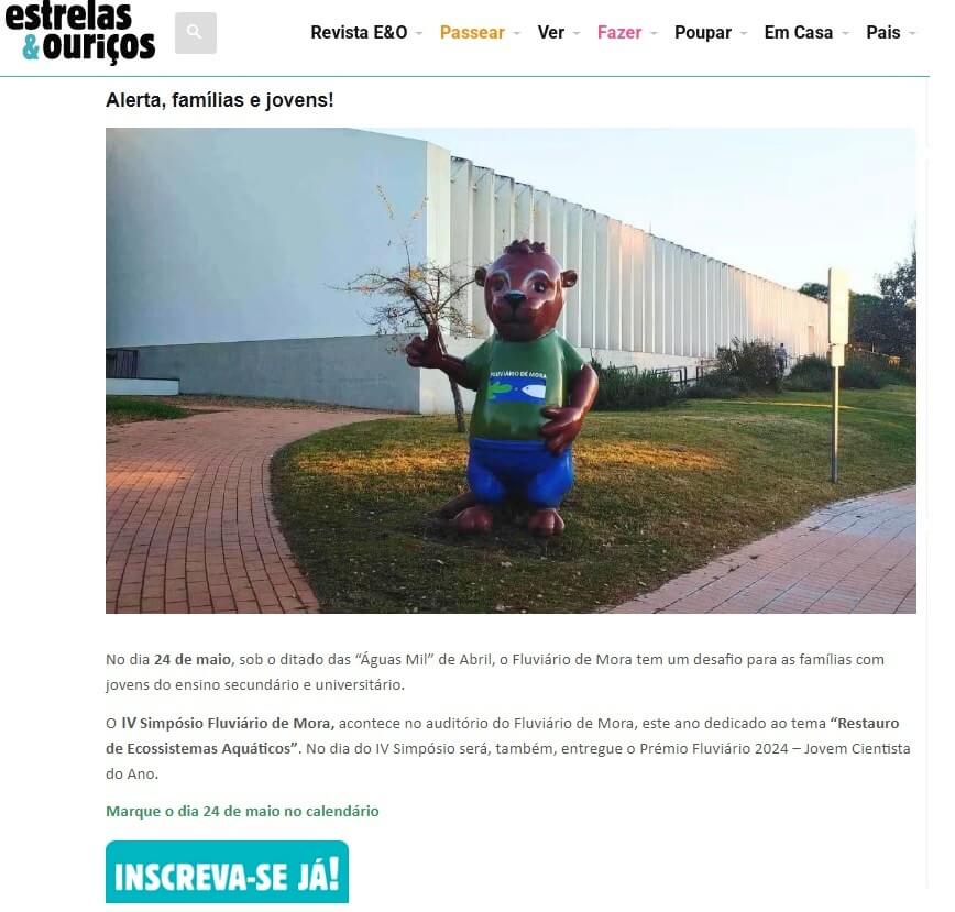 24 de Maio: Famílias e Jovens ao Fluviário de Mora! EO Simposio Fluviario de Mora